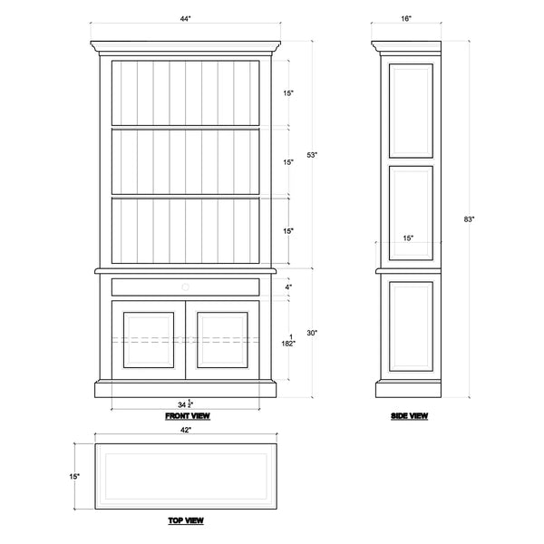 Edwardian Bookcase-Blue Hand Home
