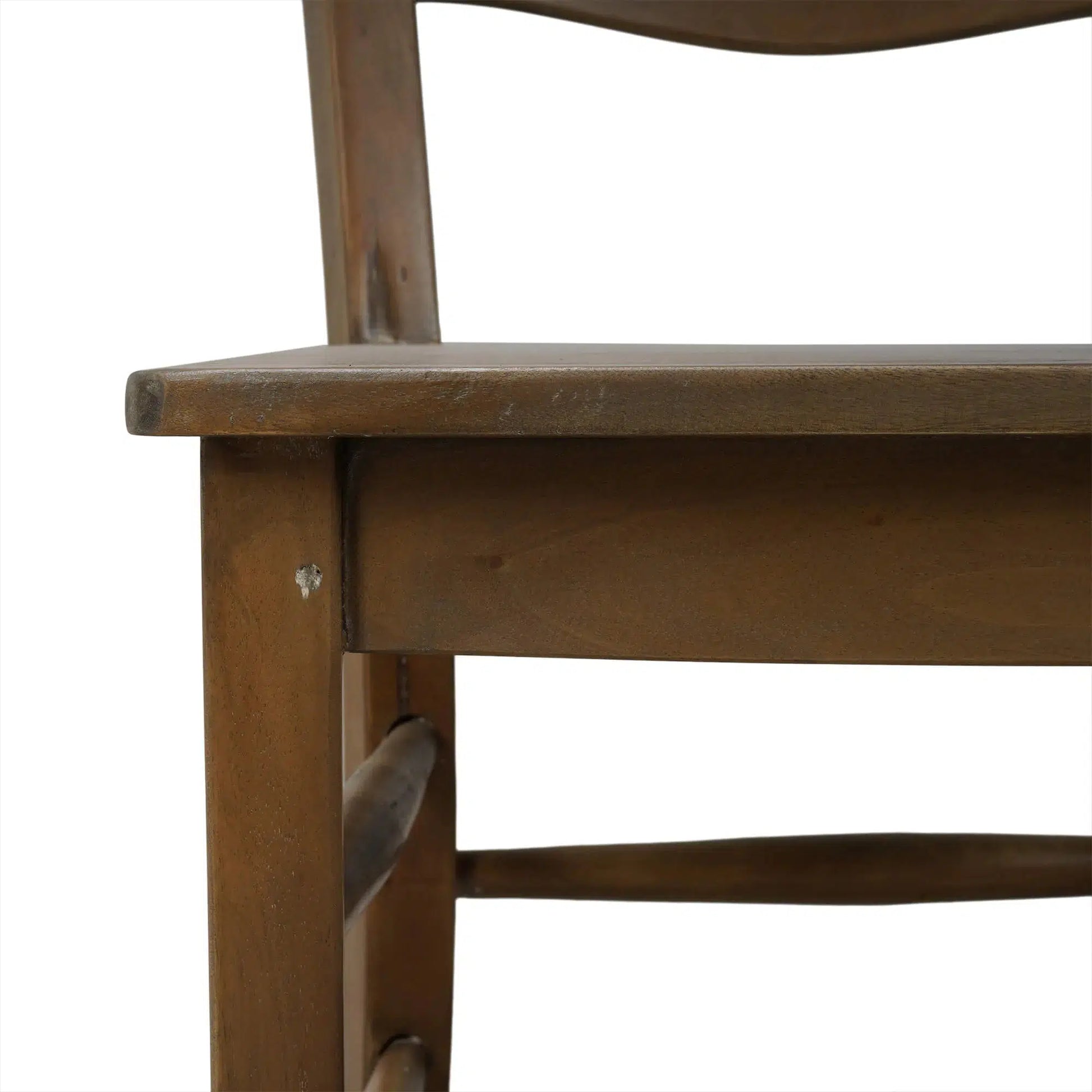 Peg & Dowel Ladder Back w/ Wood Seat In Straw Wash-Blue Hand Home