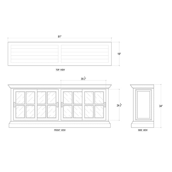 Julia English Media Cabinet-Blue Hand Home