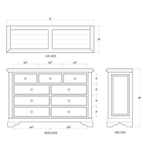 Huntley 9 Drawer Dresser In Straw Wash-Blue Hand Home