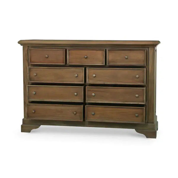Huntley 9 Drawer Dresser In Straw Wash-Blue Hand Home