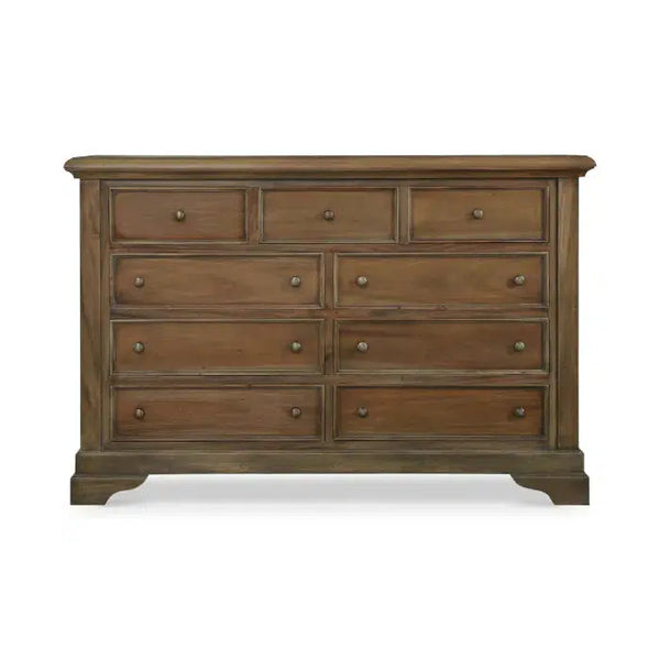 Huntley 9 Drawer Dresser In Straw Wash-Blue Hand Home