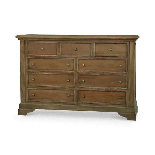 Huntley 9 Drawer Dresser In Straw Wash-Blue Hand Home