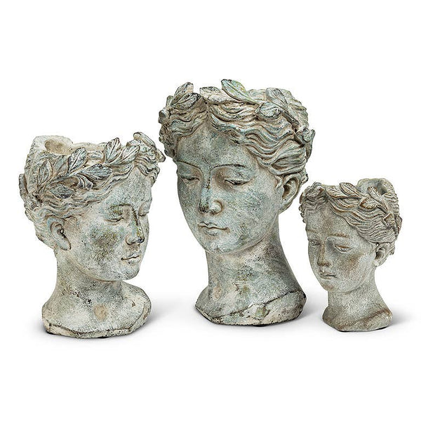 Women Head Planter-Blue Hand Home