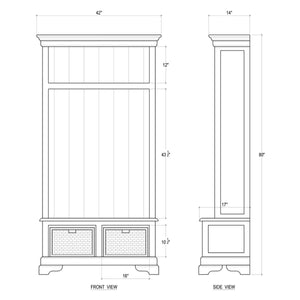 Homestead Hallstand w/ Rattan Baskets-Blue Hand Home