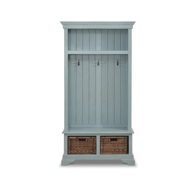 Homestead Hallstand w/ Rattan Baskets-Blue Hand Home