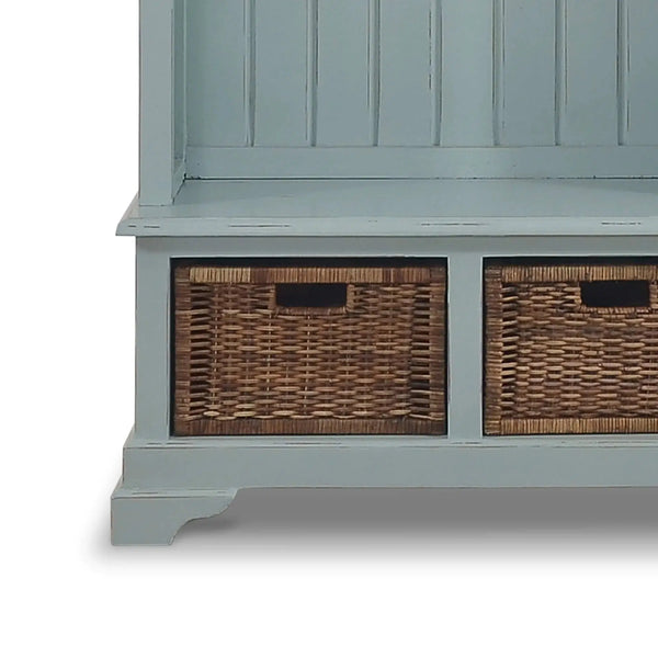 Homestead Hallstand w/ Rattan Baskets-Blue Hand Home