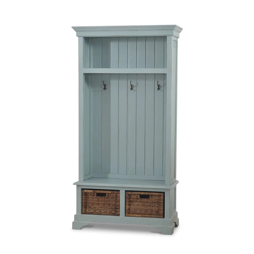 Homestead Hallstand w/ Rattan Baskets-Blue Hand Home