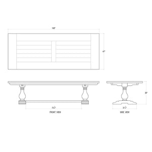 Trestle Dining Table 120''-Blue Hand Home
