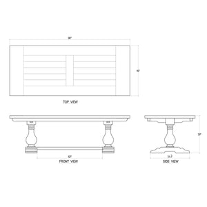 Trestle Dining Table 96''-Blue Hand Home