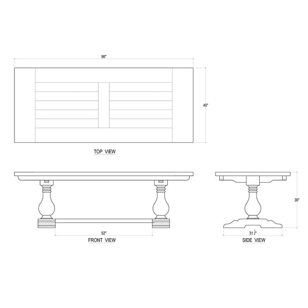 Trestle Dining Table 96''-Blue Hand Home