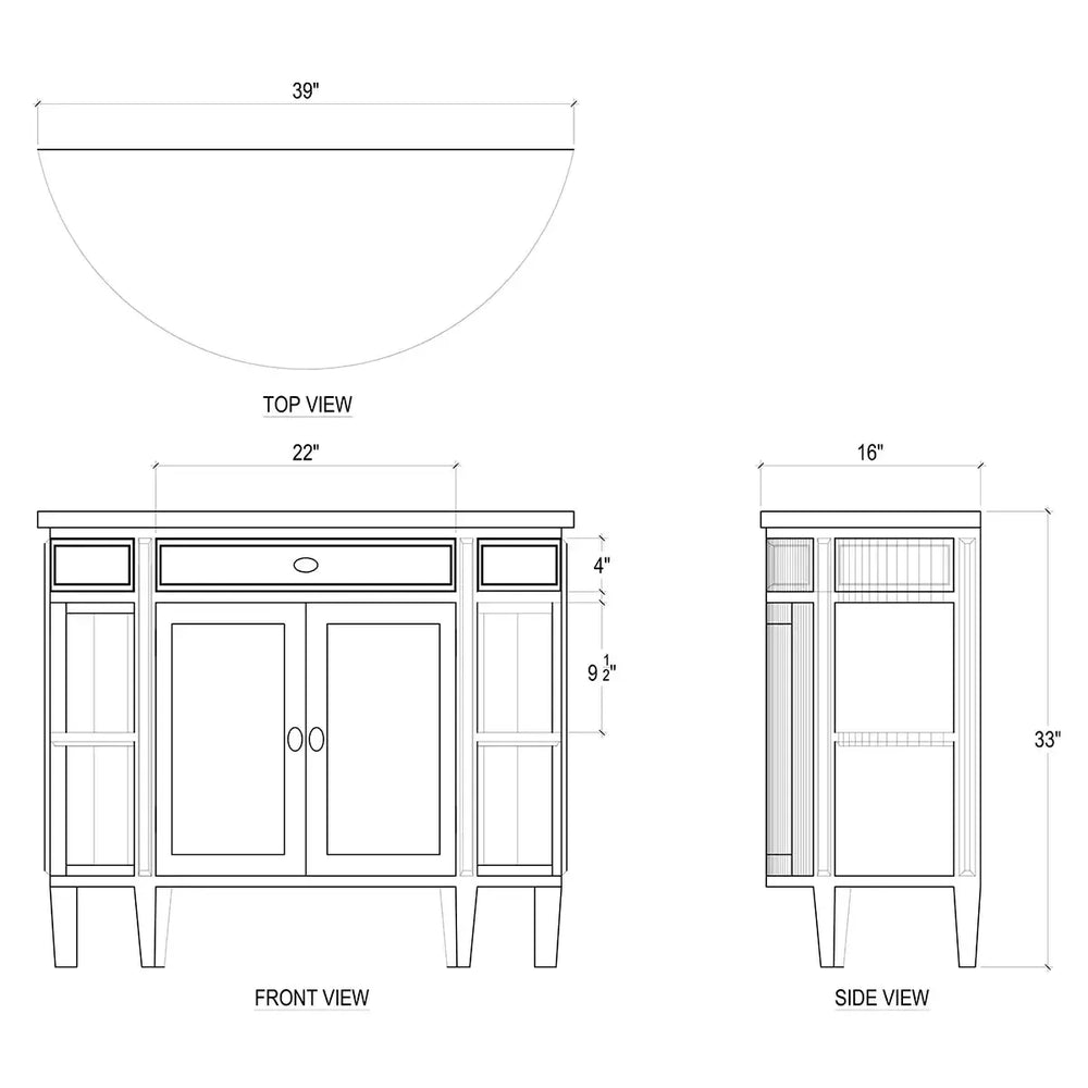 Cocktail Console-Blue Hand Home