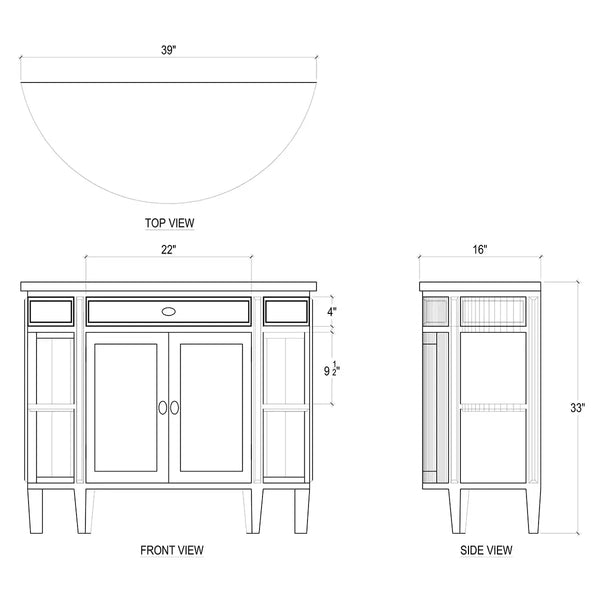 Cocktail Console-Blue Hand Home