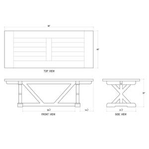 Riverwalk Dining Table 96''-Blue Hand Home