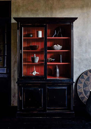Hudson 88'' Bookcase w/ 2 Sliding Doors-Blue Hand Home