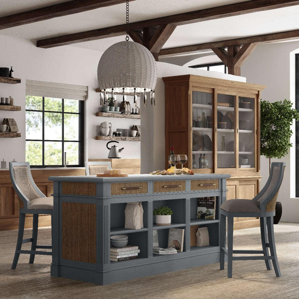 Roosevelt Kitchen Island-Blue Hand Home