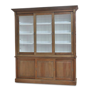 Hudson 88'' Bookcase w/ 3 Sliding Doors-Blue Hand Home