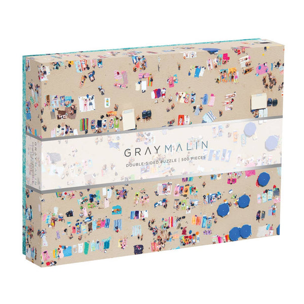 Gray Malin The Beach Double-Sided 500 Piece Puzzle-Blue Hand Home