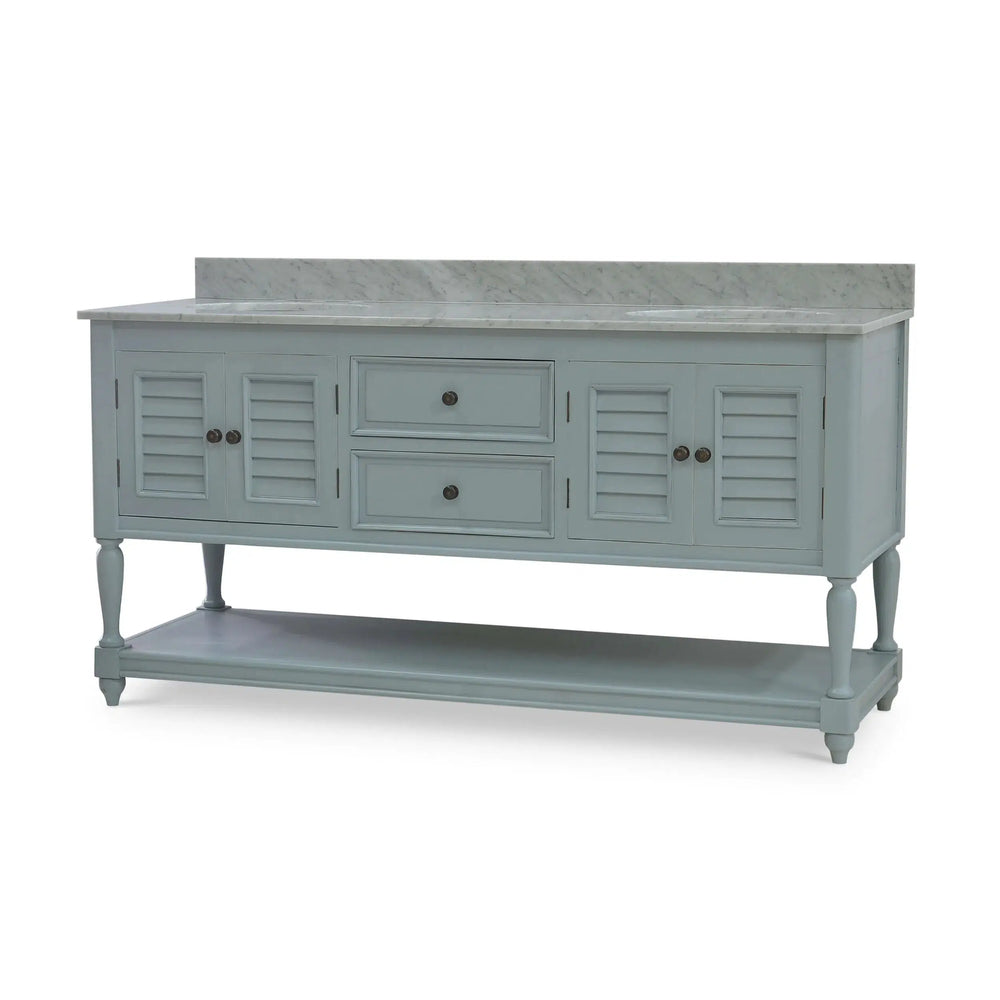 Cottage Master Vanity w/ Sink & Marble Top-Blue Hand Home