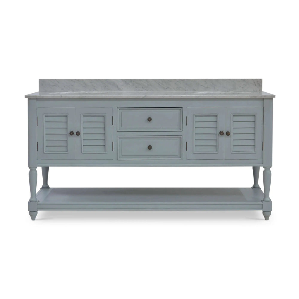 Cottage Master Vanity w/ Sink & Marble Top-Blue Hand Home