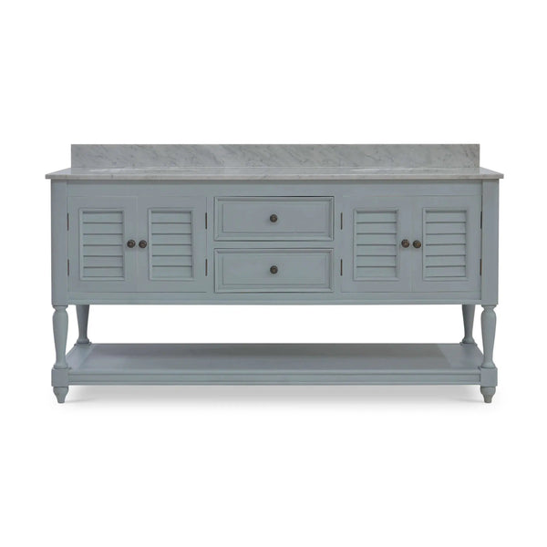 Cottage Master Vanity w/ Sink & Marble Top-Blue Hand Home