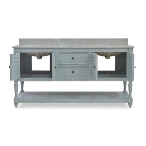 Cottage Master Vanity w/ Sink & Marble Top-Blue Hand Home