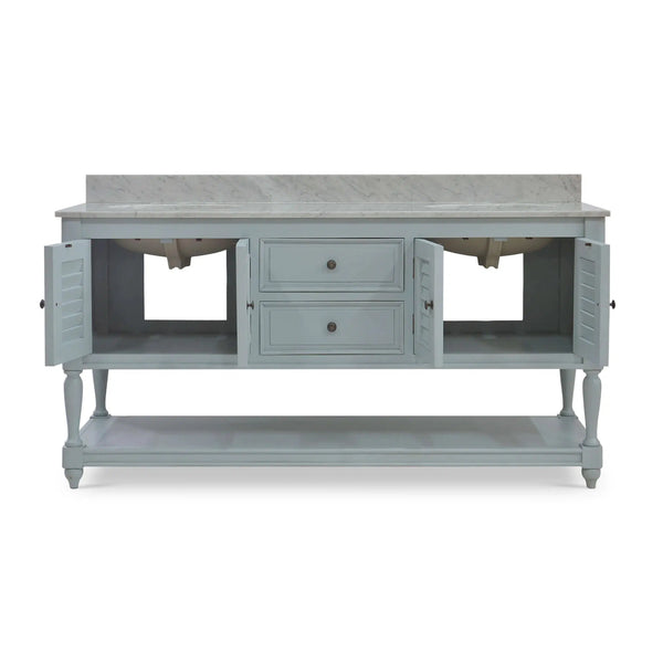 Cottage Master Vanity w/ Sink & Marble Top-Blue Hand Home