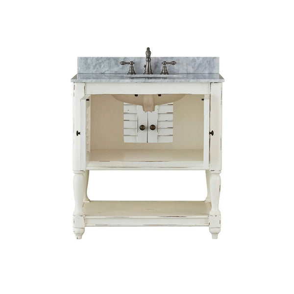 Cottage Guest Vanity w/ Sink & Marble Top-Blue Hand Home