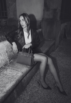 Grace Bag in Sugar Paper Togo Leather-Blue Hand Home