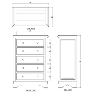 Huntley 5 Drawer Chest-Blue Hand Home