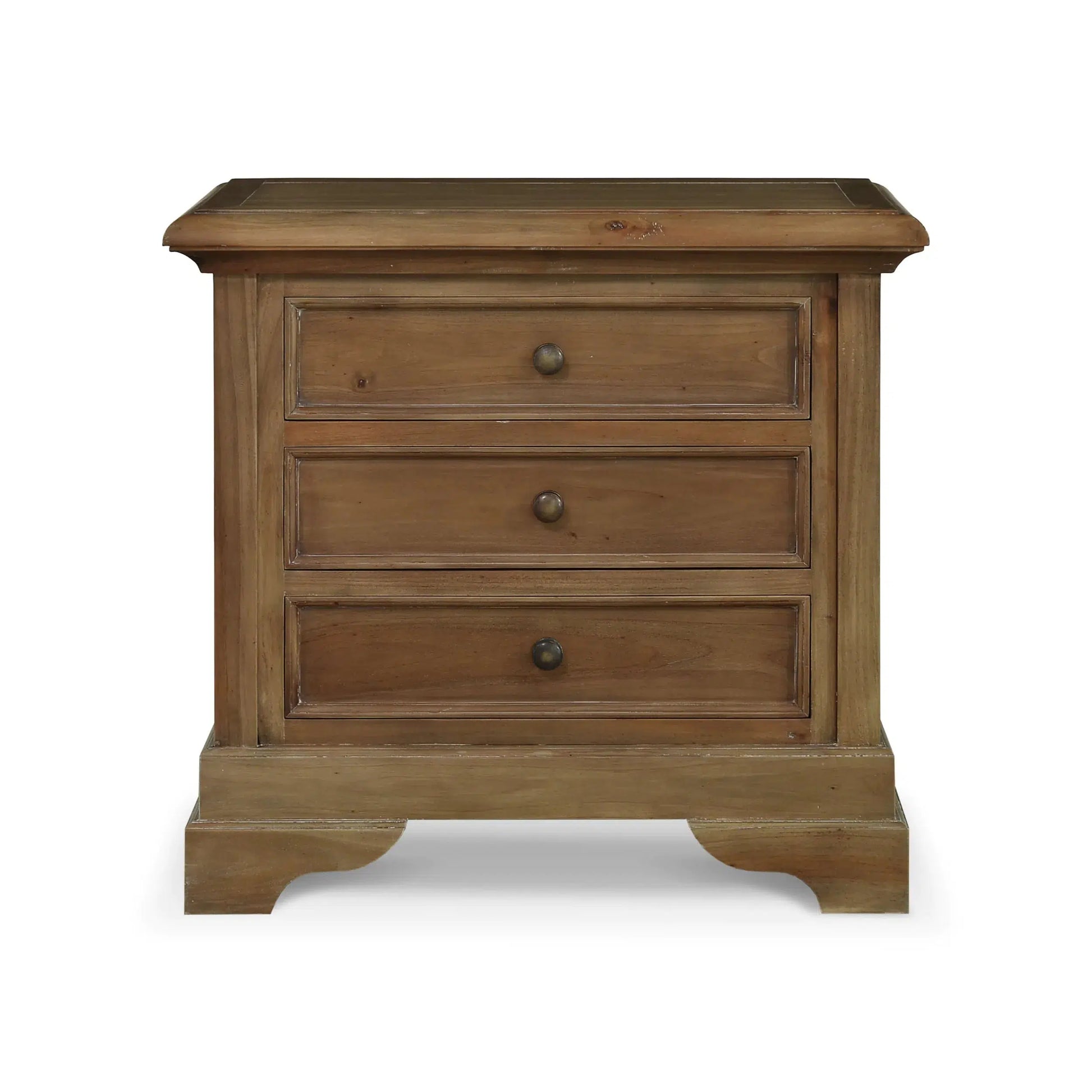 Huntley 3 Drawer Nightstand In Straw Wash-Blue Hand Home