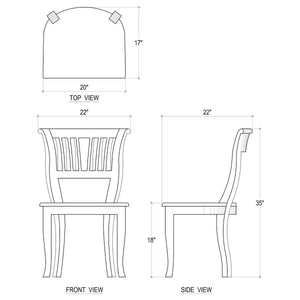 Manchester Dining Chair w/ Wooden Seat-Blue Hand Home