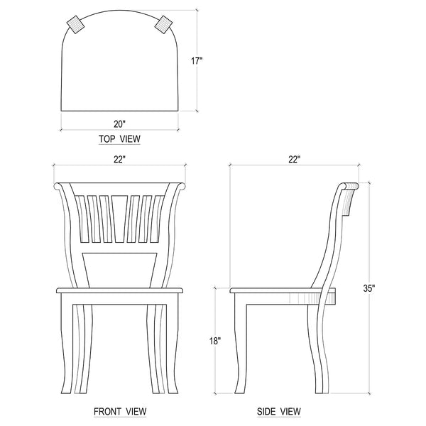 Manchester Dining Chair w/ Wooden Seat-Blue Hand Home