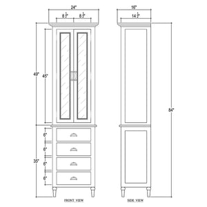Jefferson Tall Bath Cabinet-Blue Hand Home