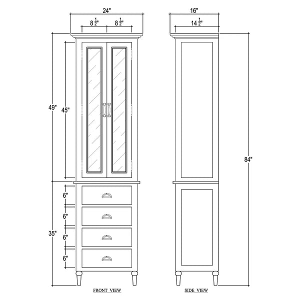 Jefferson Tall Bath Cabinet-Blue Hand Home