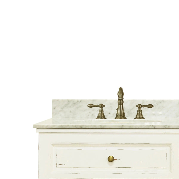 Shutter Double Vanity w/ Sink & Marble Top-Blue Hand Home