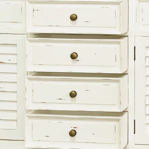 Shutter Double Vanity w/ Sink & Marble Top-Blue Hand Home