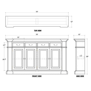Roosevelt 4 Door 4 Drawer Sideboard-Blue Hand Home