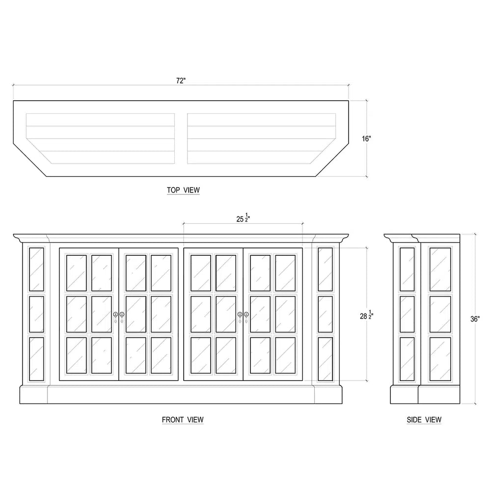 Cape Cod Narrow Media Console w/ 6 LED-Blue Hand Home