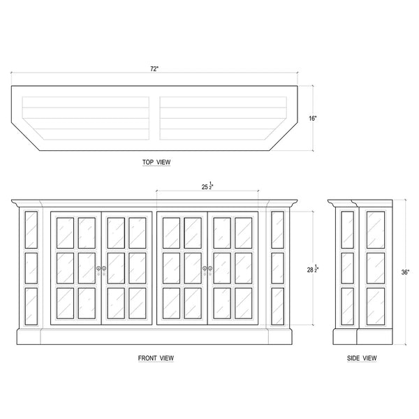 Cape Cod Narrow Media Console w/ 6 LED-Blue Hand Home