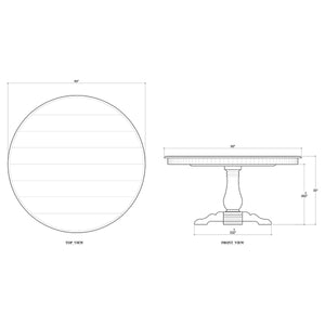 Trestle Round Dining Table 60"-Blue Hand Home