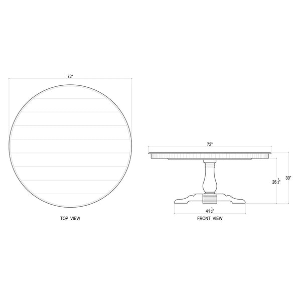 Trestle Round Dining Table 72''-Blue Hand Home