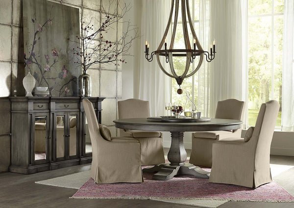 Trestle Round Dining Table 72''-Blue Hand Home