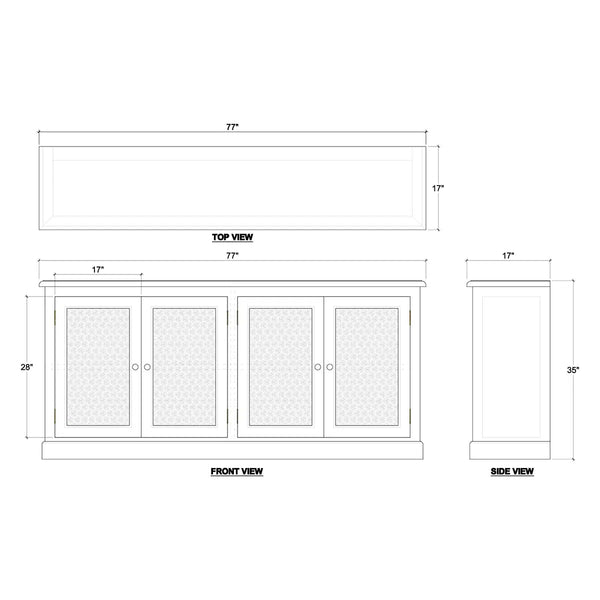 Wilmington 4 Door Sideboard-Blue Hand Home