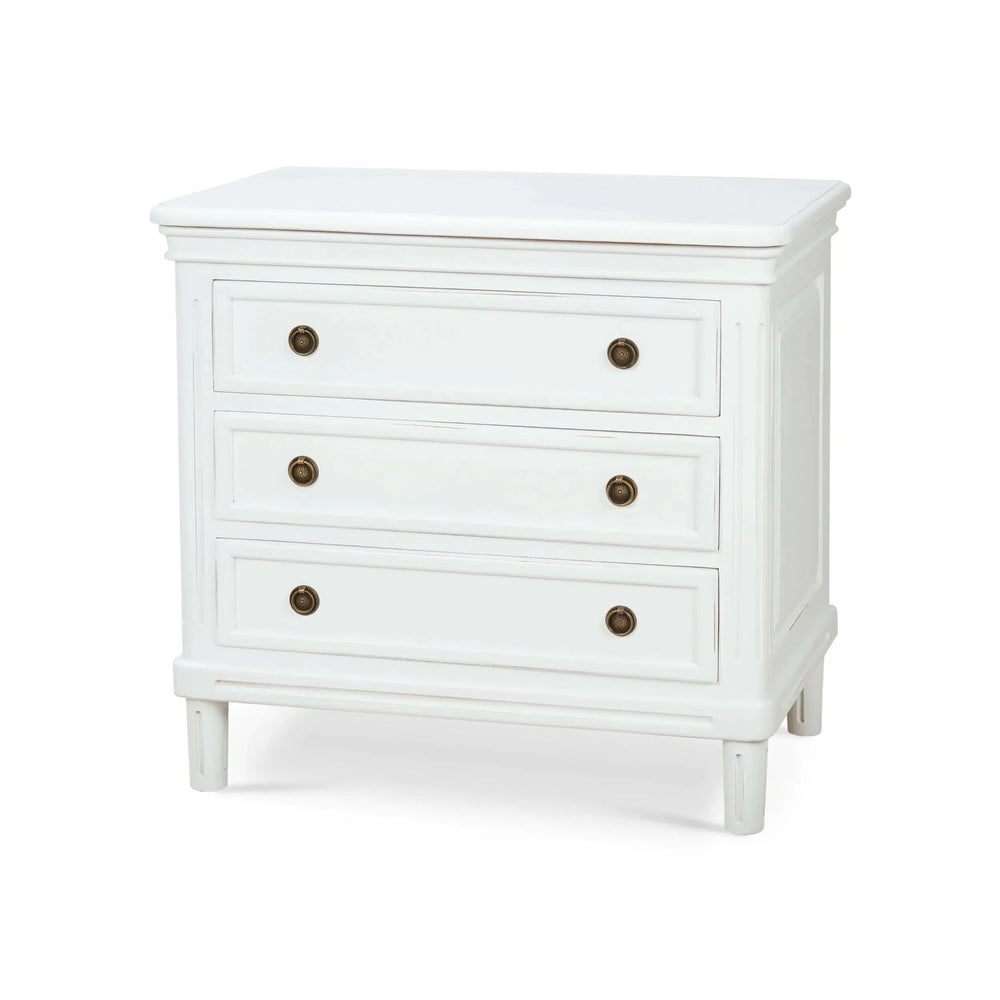 Hayward 3 Drawer Dresser Small in Architectural White-Blue Hand Home