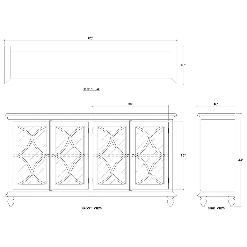 Hamilton 4 Door Buffet w/ 2 LED-Blue Hand Home