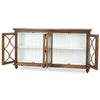 Hamilton 4 Door Buffet In Straw Wash & Architectural White-Blue Hand Home