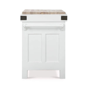 Sonoma Island In Architectural White w/ Rattan Natural Baskets-Blue Hand Home