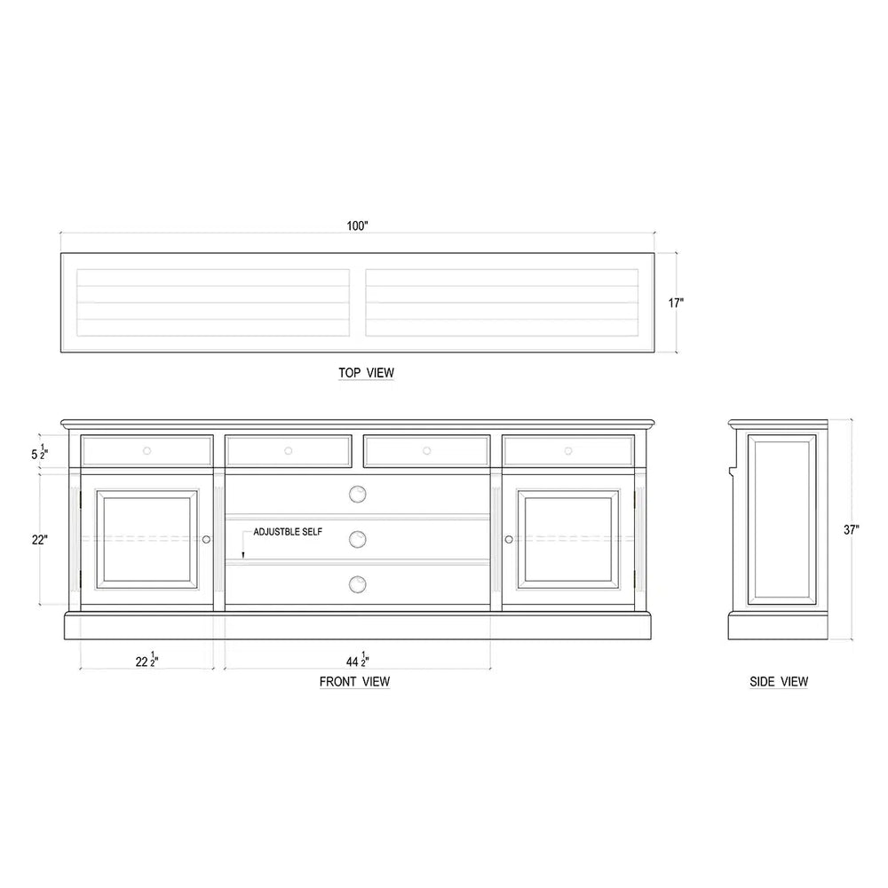 Hudson Media Console-Blue Hand Home