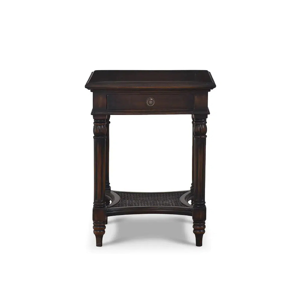 Montego Square End Table w/ Drawer-Blue Hand Home